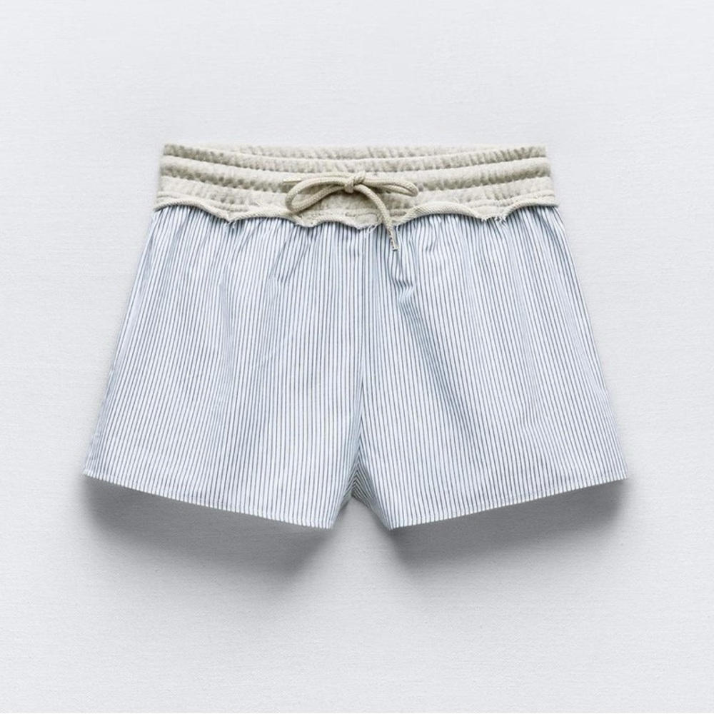 Zara Contrasting Poplin Shorts
